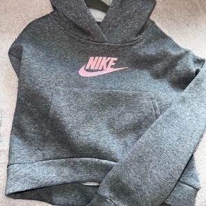Girls grey w/ pink Nike hoodie